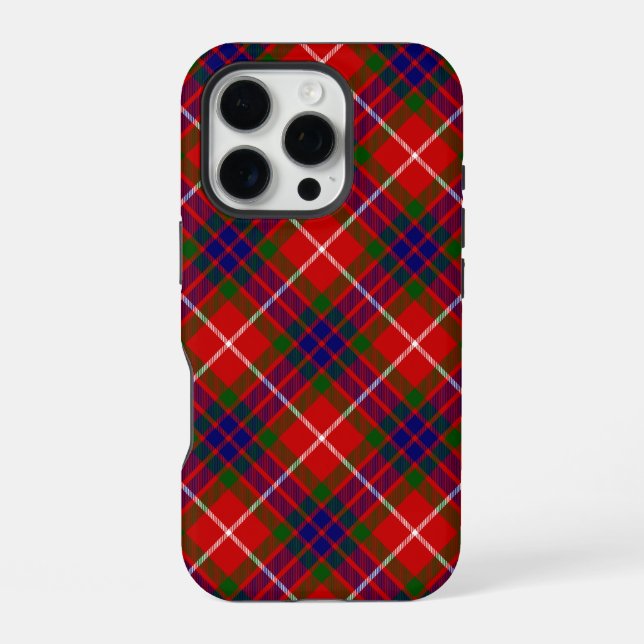 Fraser tartan red green blue purple plaid iPhone case (Back)