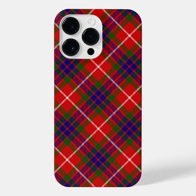 Fraser tartan red green blue purple plaid iPhone case (Back)