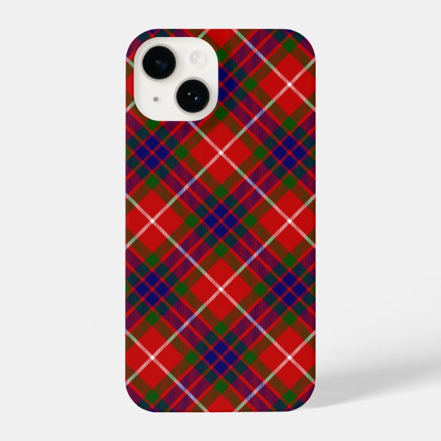 Fraser tartan red green blue purple plaid iPhone case (Back)