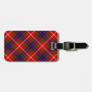 Fraser tartan red green blue purple plaid luggage tag