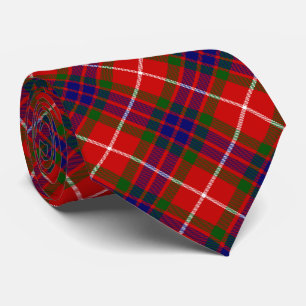 Fraser tartan red green blue purple plaid tie