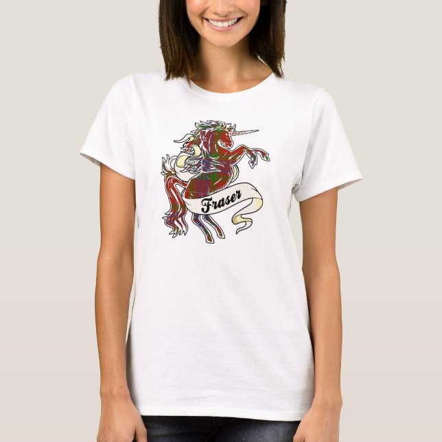 Fraser Tartan Unicorn T-Shirt (Front)
