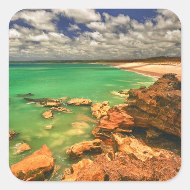 Frasers Beach | Tasmania Square Sticker (Front)