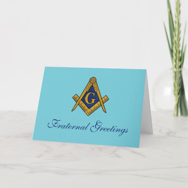 Fraternal Greetings Freemason Masonic Birthday Thank You Card (Front)