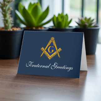 Fraternal Greetings Freemason Masonic Birthday Thank You Card