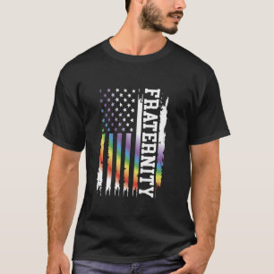 Fraternity United States Distressed Rainbow w US F T-Shirt