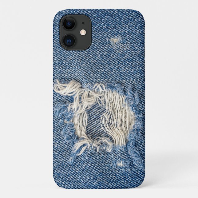 frayed blue jean fabric Case-Mate iPhone case (Back)
