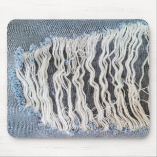 Frayed Blue Jean Hole Mouse Mat