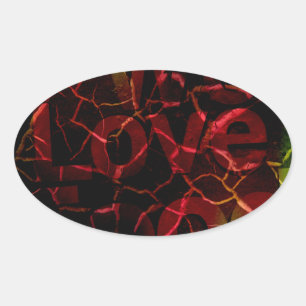 Frayed Edges, Strong Heart: Unbreakable Love Oval Sticker