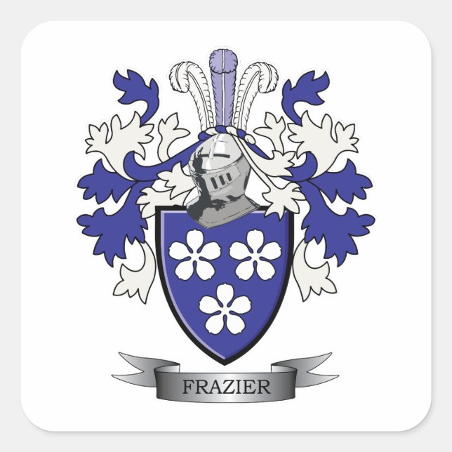 Frazier Family Crest Coat of Arms Square Sticker (Front)