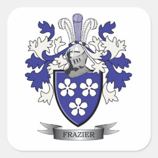 Frazier Family Crest Coat of Arms Square Sticker