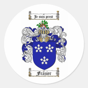 FRAZIER FAMILY CREST -  FRAZIER COAT OF ARMS CLASSIC ROUND STICKER