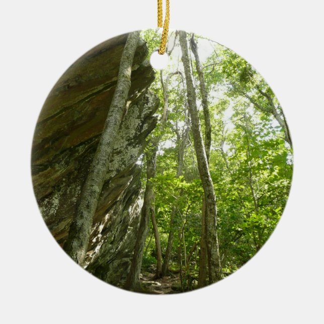 Frazier Rock Wall in Shenandoah National Park Ceramic Tree Decoration (Front)