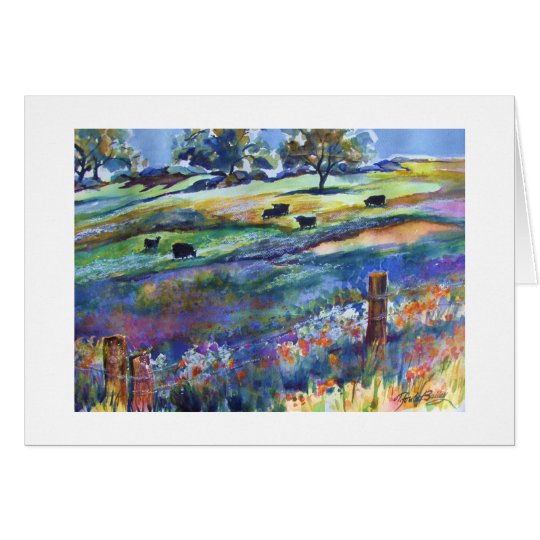 Frazier Valley Angus Original Greeting Watercolor Card