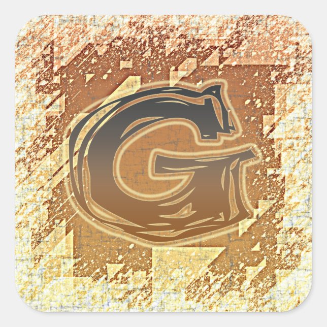 FRAZZLE MONOGRAM G SQUARE STICKER (Front)