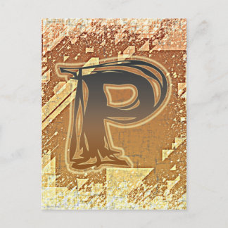 FRAZZLE MONOGRAM P POSTCARD