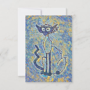 Frazzled Cat Notecard
