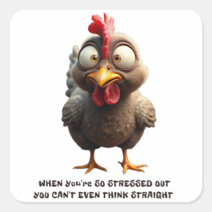Frazzled Chicken Square Sticker
