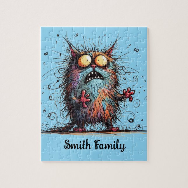 Frazzled Kitty Personalised Puzzle (Vertical)
