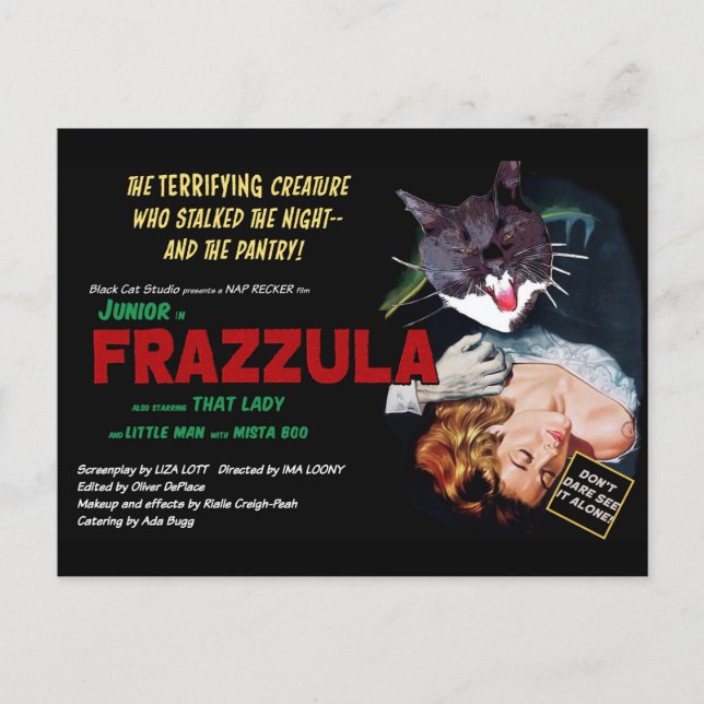 Frazzula! A Monster Cat Postcard (Front)