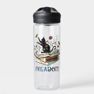 FREADOM - Cats & Books - I Read Banned Books  Water Bottle