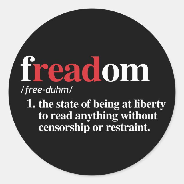 freadom definition classic round sticker (Front)