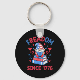 Freadom Since 1776 Firework Gnome American Reading Key Ring