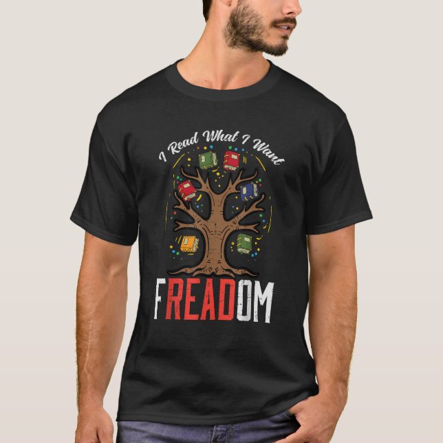 Freadom Tree Read Reading Librarian Book Across Am T-Shirt (Front)