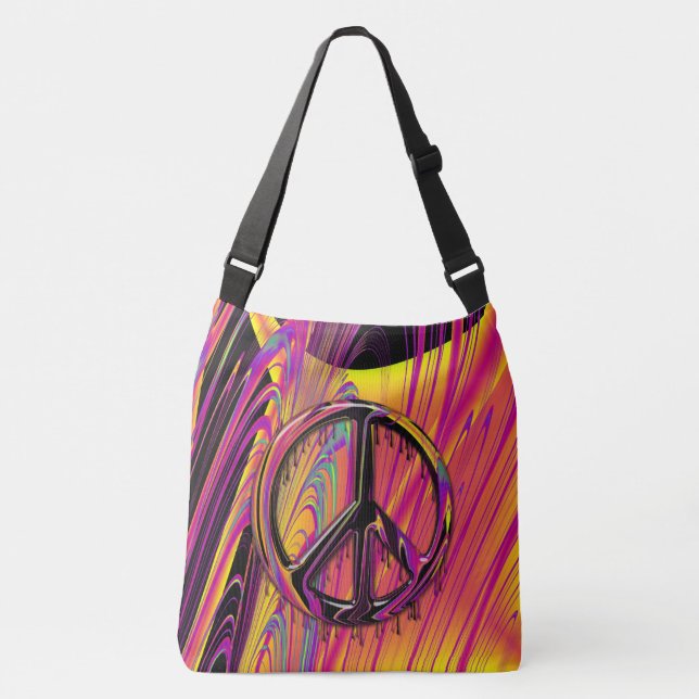 Freak Flag Psychedelic Hippy Couture Crossbody Bag (Front)