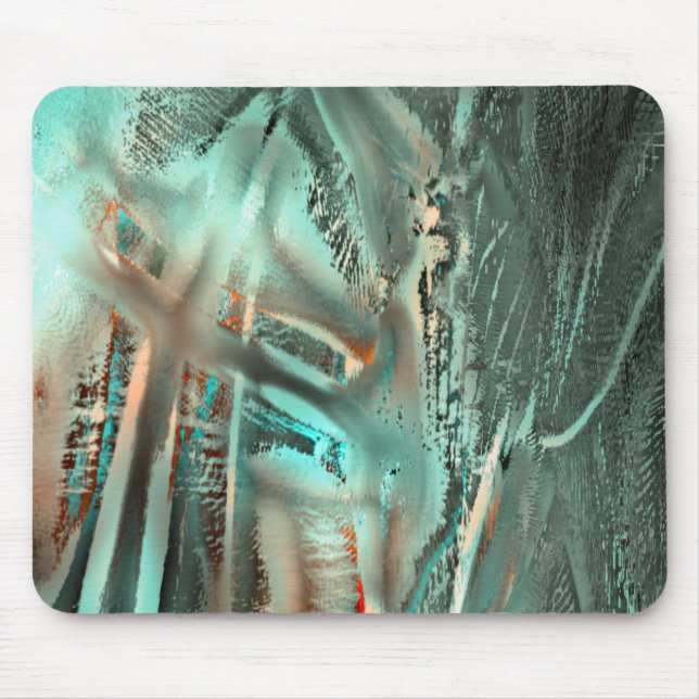 Freak grayish cyan  texture & rough digital cutout mouse mat (Front)