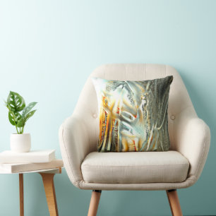 Freak grey texture burning parts to digital cutout cushion