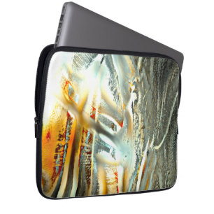 Freak grey texture burning parts to digital cutout laptop sleeve