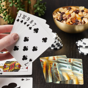 Freak grey texture burning parts to digital cutout playing cards