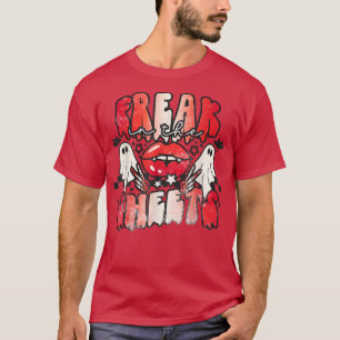 Freak In The Sheets Funny Halloween Boo Ghost Lip T-Shirt