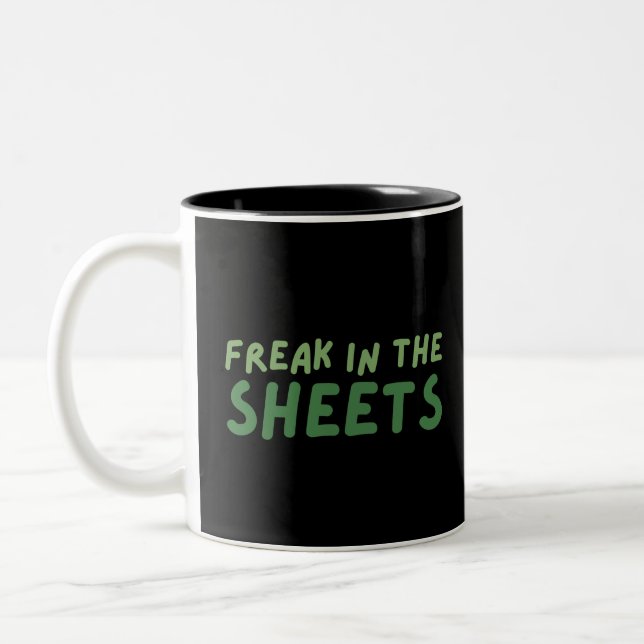 Freak in the sheets Two-Tone coffee mug (Left)