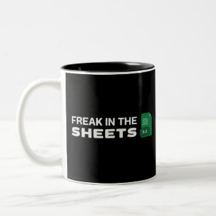 Freak in the sheets Two-Tone coffee mug