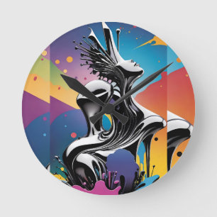 Freak Matching - Ken Gauge Surreal Art Round Clock