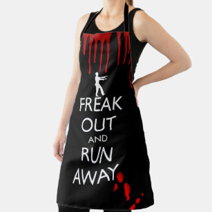 FREAK OUT AND RUN AWAY zombies Apron