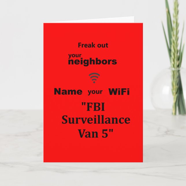 "Freak Out Your Neighbours Card (Front)