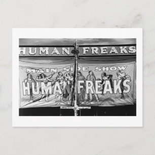 Freak Show, 1940s Postcard