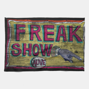 Freak Show Vintage Banner Tea Towel