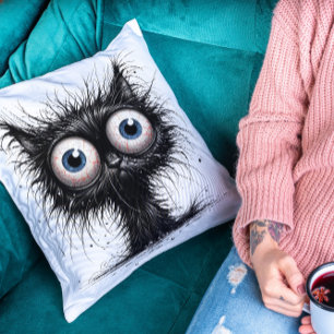 Freaked Out Cat Cushion