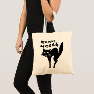 Freaked-out cat tote bag