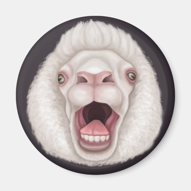 Freaked out sheep magnet (Front)