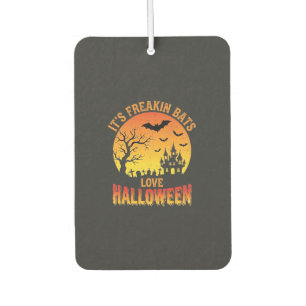 Freakin Bats Love Halloween Haunted Castle Design_ Car Air Freshener