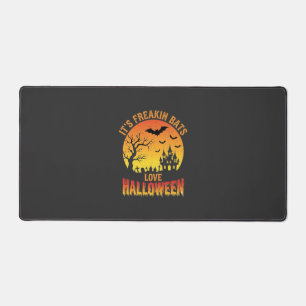 Freakin Bats Love Halloween Haunted Castle Design_ Desk Mat