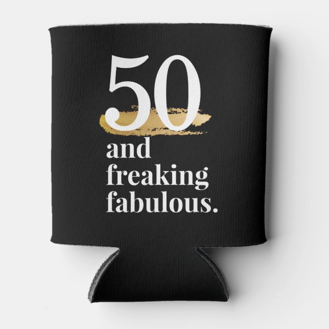 Freaking Fabulous Birthday Custom Age Can Holder Cooler (Front)