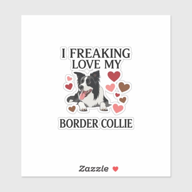 Freaking Love Border Collie Dog Hearts_1 (Sheet)