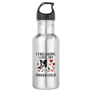 Freaking Love Border Collie Dog Hearts_1 532 Ml Water Bottle