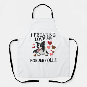 Freaking Love Border Collie Dog Hearts_1 Apron